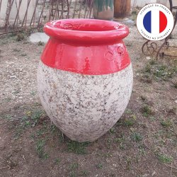 Matériaux d'Antan : JARRE OLIVE H60 ROUGE COQUELICOT