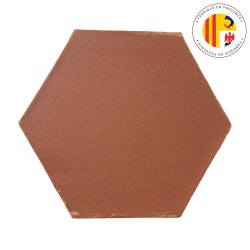 Matériaux d'Antan : TOMETTE HEXAGONALE ROUGE 14x0.8