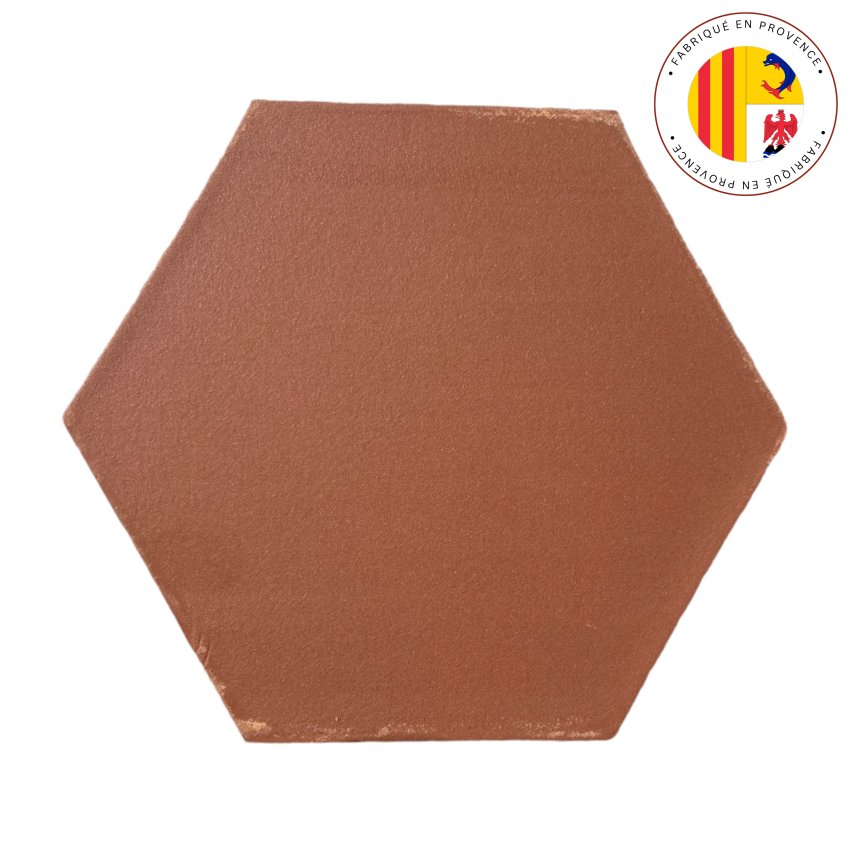 Matériaux d'Antan : TOMETTE HEXAGONALE ROUGE 14x0.8