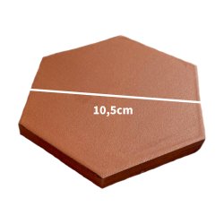 Matériaux d'Antan : TOMETTE HEXAGONALE ROUGE 10.5x0.8