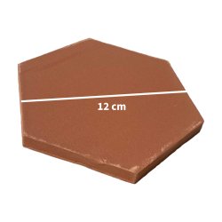 Matériaux d'Antan : TOMETTE HEXAGONALE ROUGE 12x1