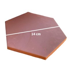 Matériaux d'Antan : TOMETTE HEXAGONALE ROUGE 14x0.8