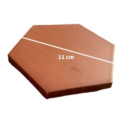 Matériaux d'Antan : TOMETTE HEXAGONALE ROUGE 11x0.8