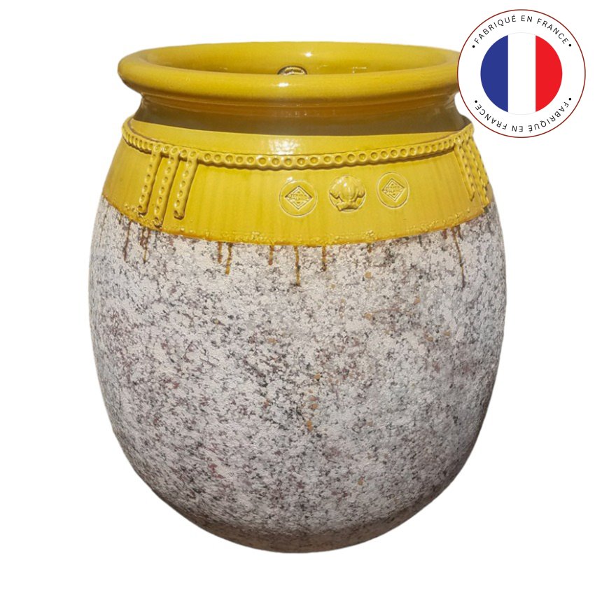 Matériaux d'Antan : JARRE GOUTTE GUIRLANDE JAUNE TRADITION H80