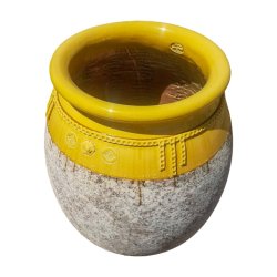 Matériaux d'Antan : JARRE GOUTTE GUIRLANDE JAUNE TRADITION H80