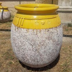 Matériaux d'Antan : JARRE GOUTTE GUIRLANDE JAUNE TRADITION H80