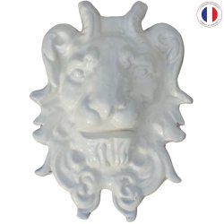 Matériaux d'Antan : MASCARON TETE DE LION EMAILLE IVOIRE H24