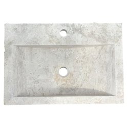 Matériaux d'Antan : VASQUE TRAVERTIN BEIGE ADOUCI 59x40x9 cm