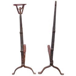 Matériaux d'Antan : PAIRE DE CHENETS LANDIER EN FER H73