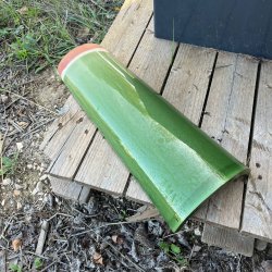 Matériaux d'Antan : TUILE CANAL VERNISSEE VERTE