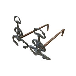 Matériaux d'antan : PAIRE DE CHENETS ANCIENS H31