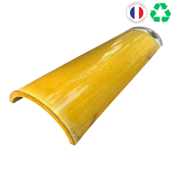 Matériaux d'Antan : TUILE CANAL VERNISSEE JAUNE