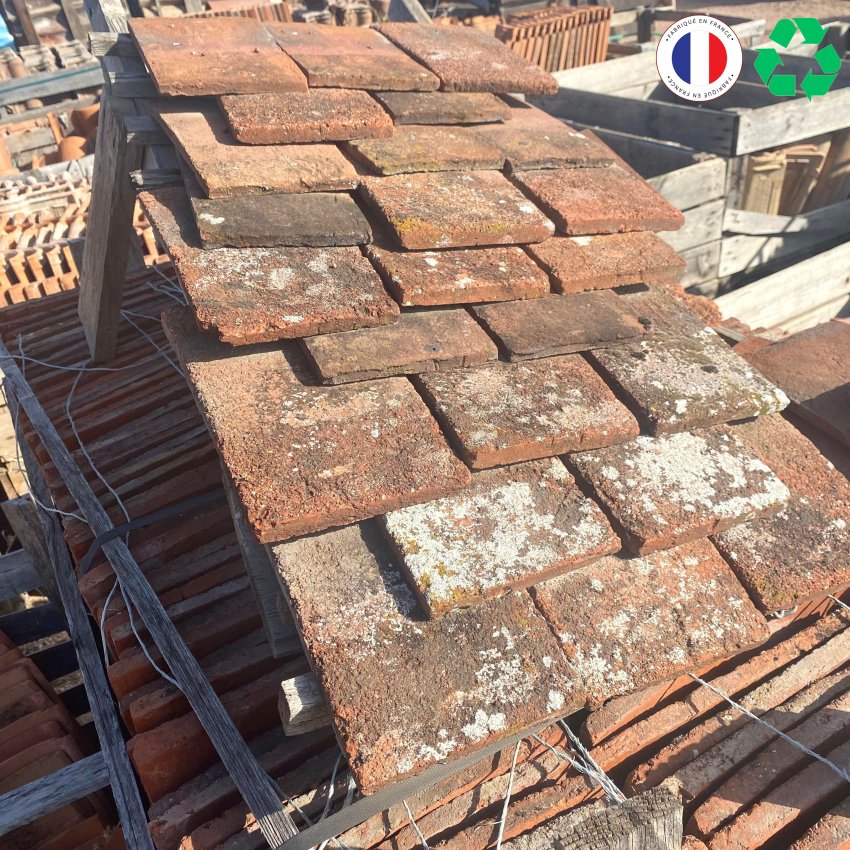 Matériaux d'Antan : TUILE PLATE BOURGOGNE 22x14x1.5