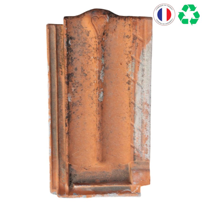 Matériaux d'Antan : TUILE PLATE COEUR INVERSEE H4,5