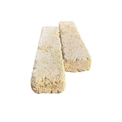 Matériaux d'Antan : BRIQUETTE EN PIERRE 25 X 5 X 5 JAUNE VIEILLIE AU TAMBOUR