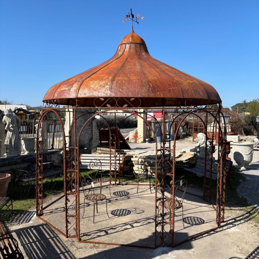 Matériaux d'Antan : KIOSQUE ROND FEUILLES FER H420