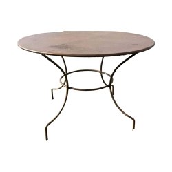 Matériaux d'Antan : GRANDE TABLE RONDE EN FER D110
