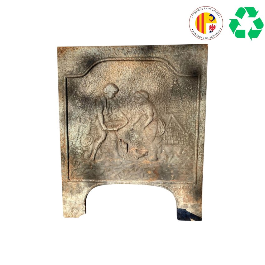 Matériaux d'Antan : PLAQUE DE CHEMINÉE FONTE H72,5