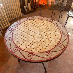 Matériaux d'antan : TABLE RONDE EN ZELLIGE H75 D110