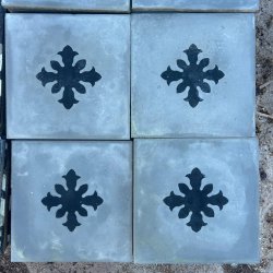 Matériaux d'Antan : LOT DE CARREAUX EN CIMENT A MOTIF (3,25M2)