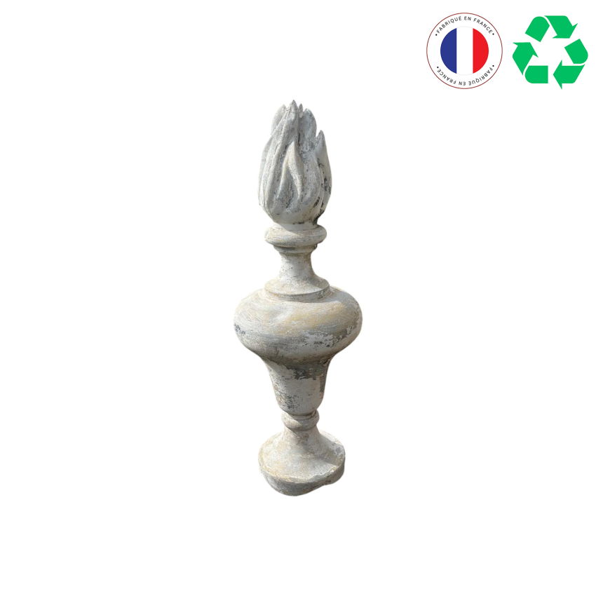 Matériaux d'antan : EPI DE FAITAGE FLAMME DU XIXe SIECLE EN ZINC H66