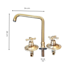 Matériaux d'Antan : ROBINET EVIER PIVOTANT A MELANGEUR