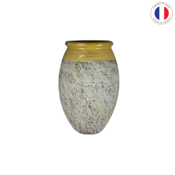 Matériaux d'antan : JARRE BIOT OLIVE COL JAUNE H92