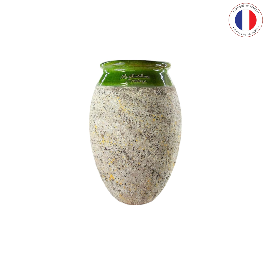 Matériaux d'antan : JARRE BIOT OLIVE COL VERT H120