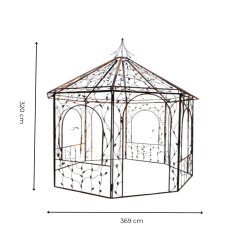 Matériaux d'Antan : KIOSQUE 8 PANS FEUILLES FER 3M60