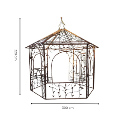 KIOSQUE 6 PANS FEUILLES FER 3M