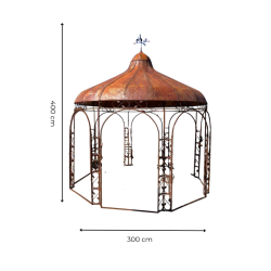 Matériaux d'Antan : KIOSQUE ROND FEUILLES FER H420
