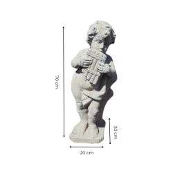 Matériaux d'Antan : STATUE PUTTO MUSICIEN FLUTE DE PAN H70