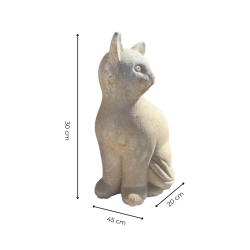 Matériaux d'Antan : STATUE CHAT EN PIERRE H40