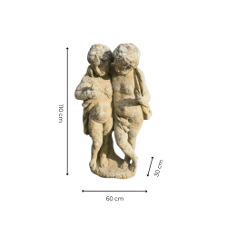 Matériaux d'Antan : STATUE JUMEAUX A LA COLOMBE H110
