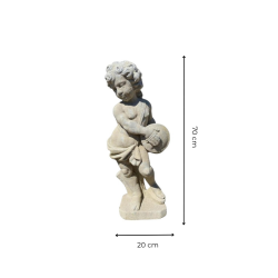 Matériaux d'Antan : STATUE PUTTO MUSICIEN CYMBALE H70