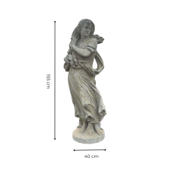 Matériaux d'Antan : STATUE DAME 4 SAISONS HIVER H155