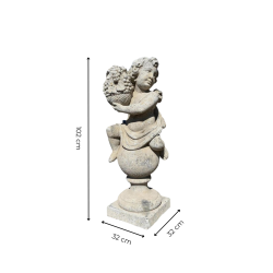 Matériaux d'Antan : STATUE PUTTO BOULE AUTOMNE H100