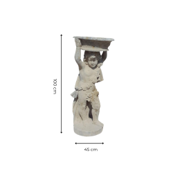 Matériaux d'Antan : STATUE PUTTO PANIER SUR LA TETE  H100