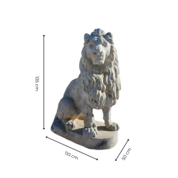 Matériaux d'Antan : STATUE GRAND LION ASSIS DROIT H135