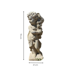Matériaux d'Antan : STATUE PUTTO 4 SAISONS PRINTEMPS H70