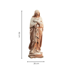 Matériaux d'Antan : STATUE DE LA VIERGE MARIE TERRE CUITE H82
