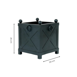 Matériaux d'Antan : JARDINIERE CARREE NOIRE 20X20CM