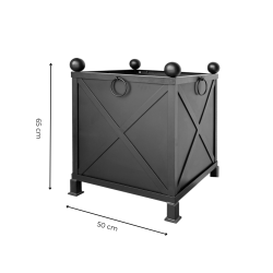 Matériaux d'Antan : JARDINIERE CARREE NOIRE 50X50CM
