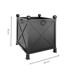 Matériaux d'Antan : JARDINIERE CARREE NOIRE 60X60CM