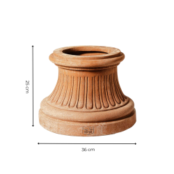 Matériaux d'Antan : SOCLE TERRE CUITE RAINUREE H25