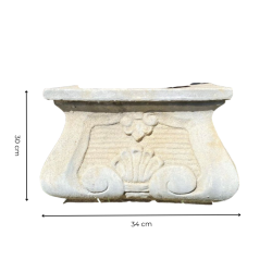 Matériaux d'Antan : SOCLE CARRE MOTIF COQUILLAGE H30