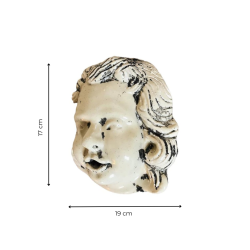 Matériaux d'Antan : MASCARON TÊTE D'ANGE TERRE CUITE ÉMAILLÉ