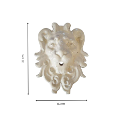 Matériaux d'Antan : MASCARON TETE DE LION ÉMAILLÉ IVOIRE