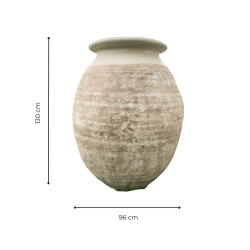 Matériaux d'Antan : JARRE OLIVE COL EMAILLE IVOIRE H130