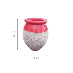 Matériaux d'Antan : JARRE OLIVE H60 ROUGE COQUELICOT